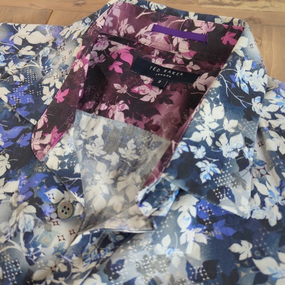Ted Baker Men’s Floral Long Sleeve Button Down Shirt - Picture 4 of 16